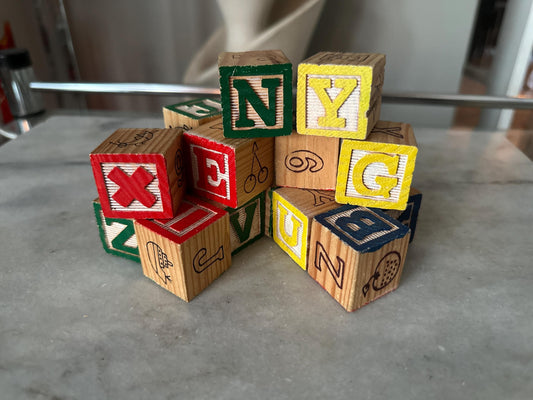 Vintage Wood Letter Blocks: Rustic Nursery Decor, Educational Toys