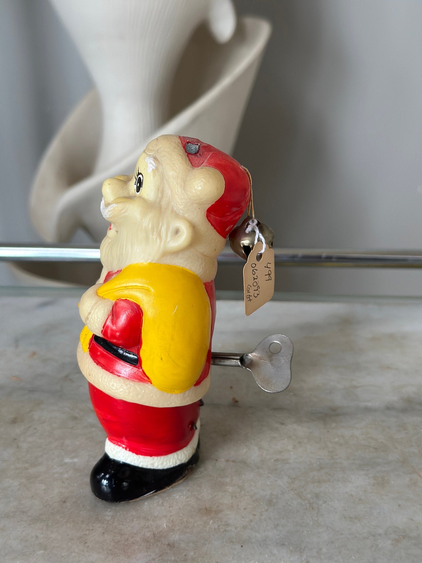 Vintage Wind-Up Santa Toy, Japan, Kitschy Christmas Display, Working Condition