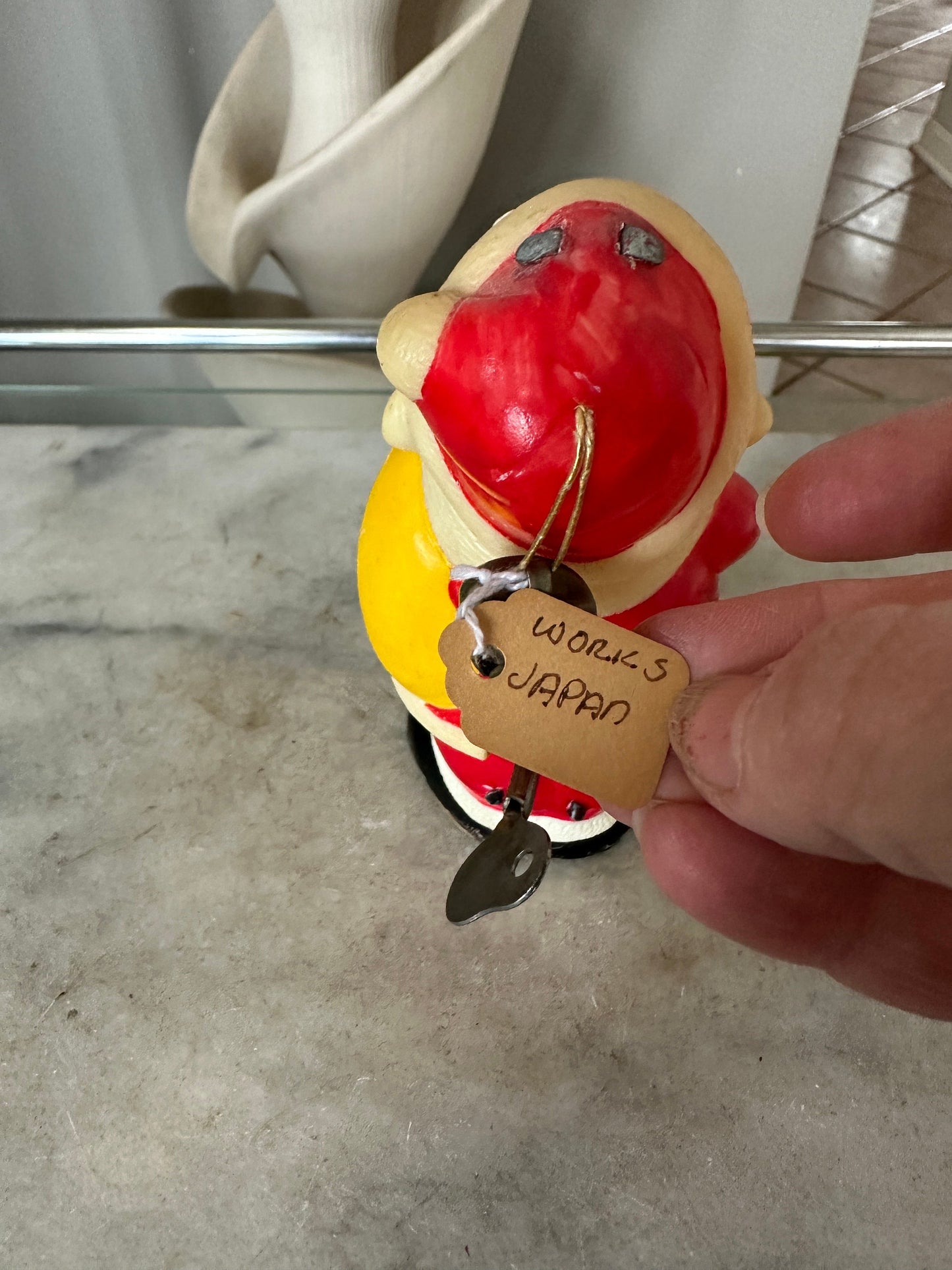 Vintage Wind-Up Santa Toy, Japan, Kitschy Christmas Display, Working Condition