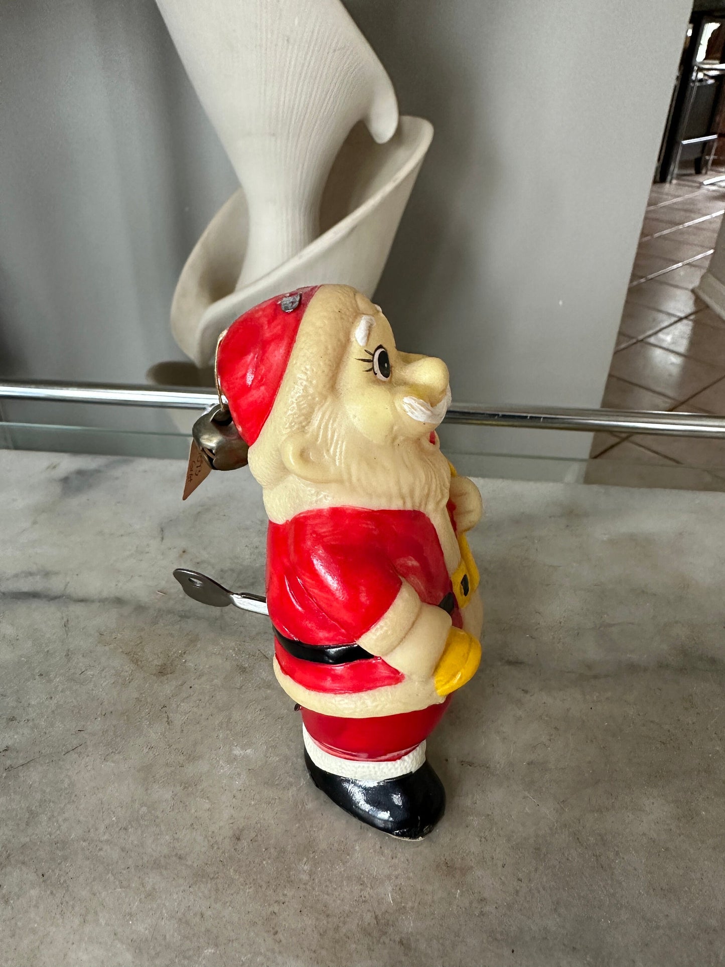 Vintage Wind-Up Santa Toy, Japan, Kitschy Christmas Display, Working Condition