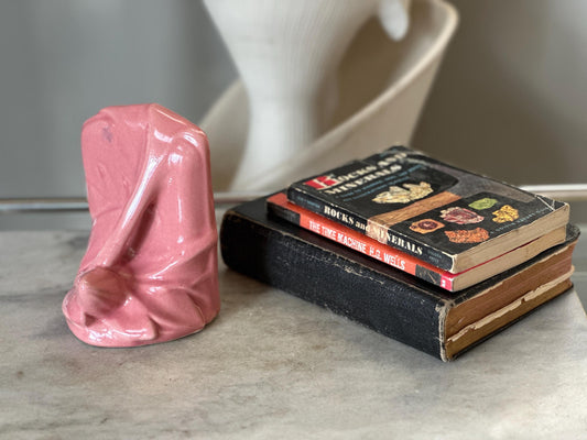 Vintage McCoy Lily Bud Bookend: Pink USA Pottery, 1950s
