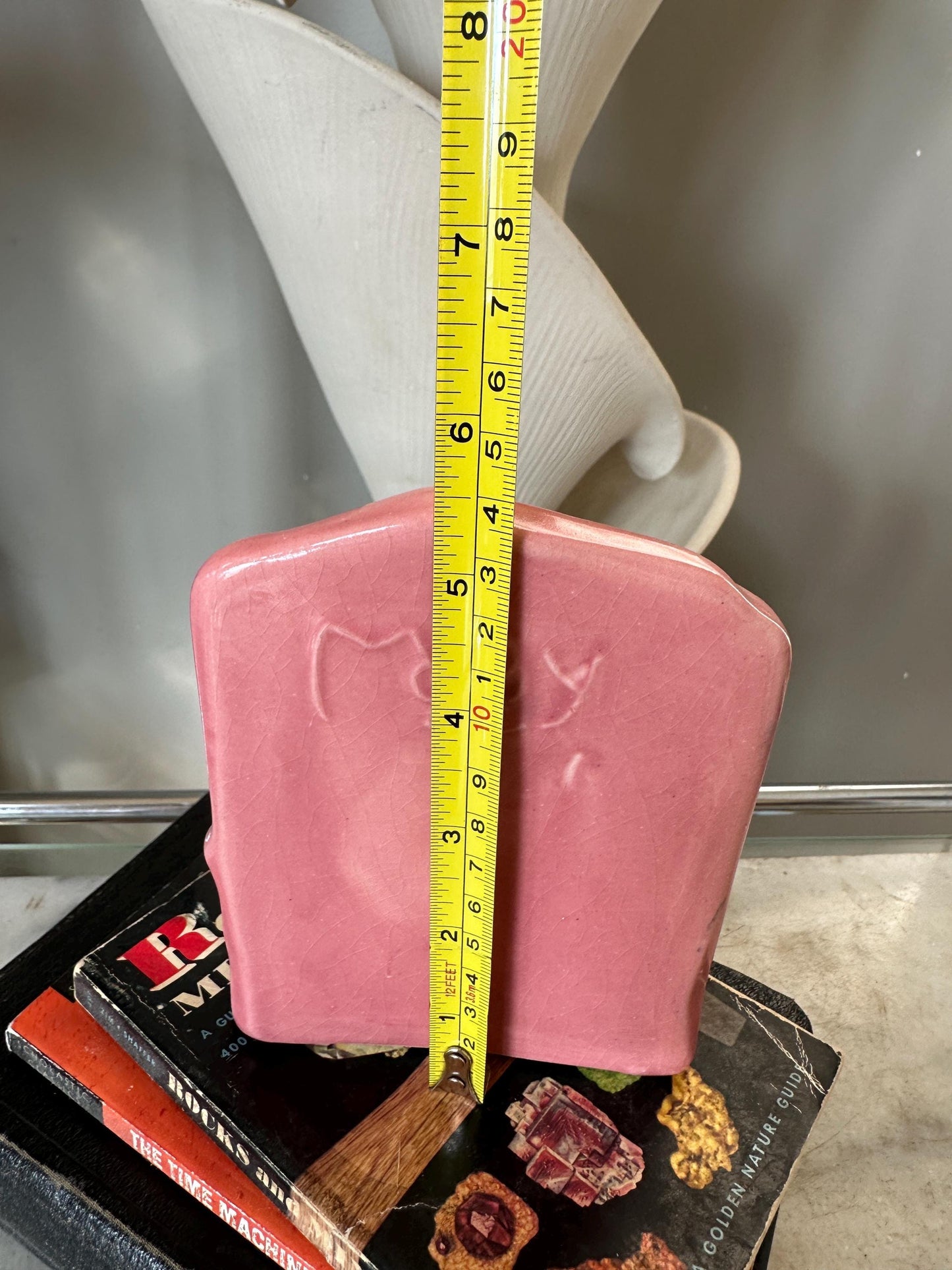 Vintage McCoy Lily Bud Bookend: Pink USA Pottery, 1950s