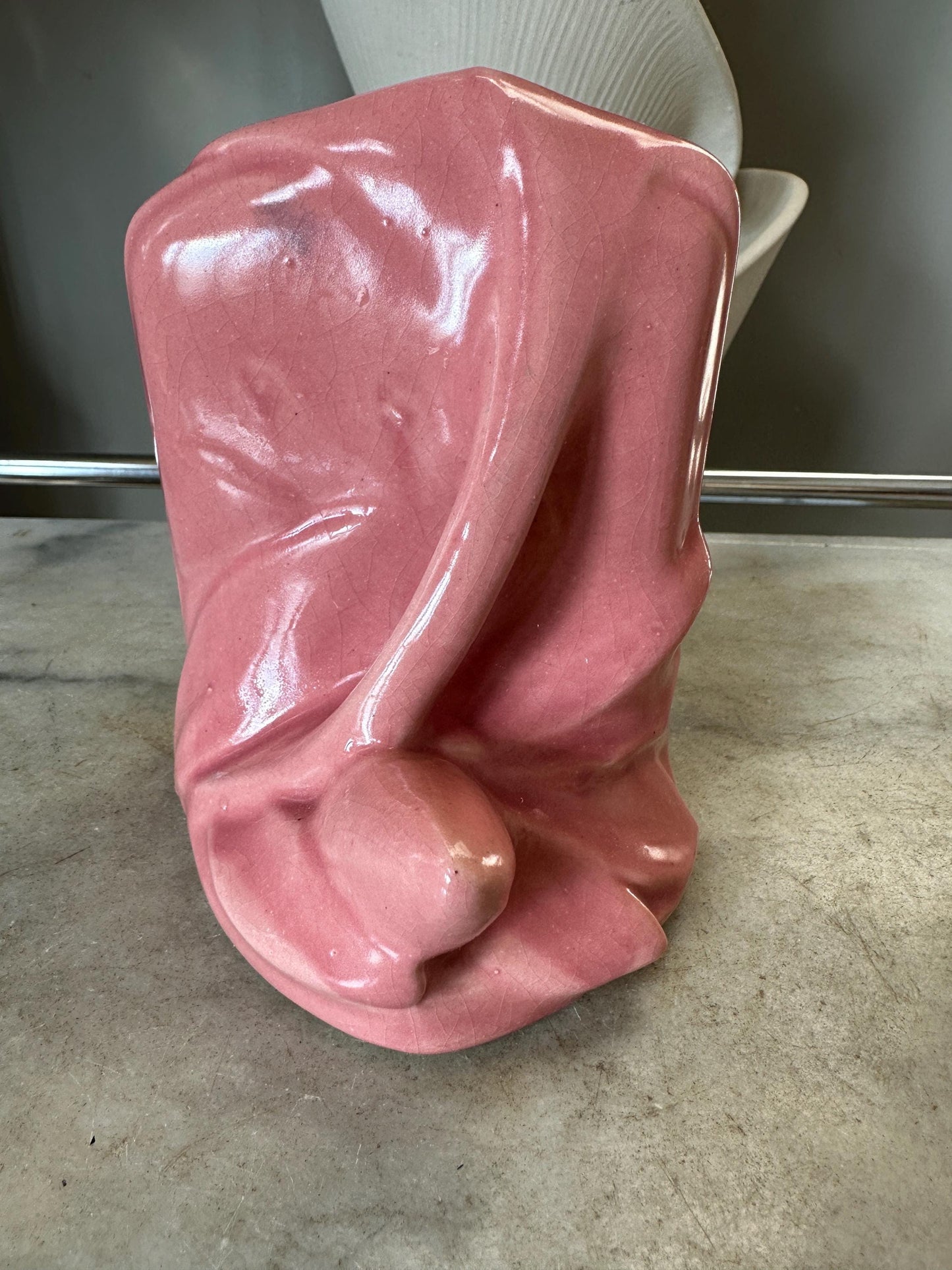 Vintage McCoy Lily Bud Bookend: Pink USA Pottery, 1950s