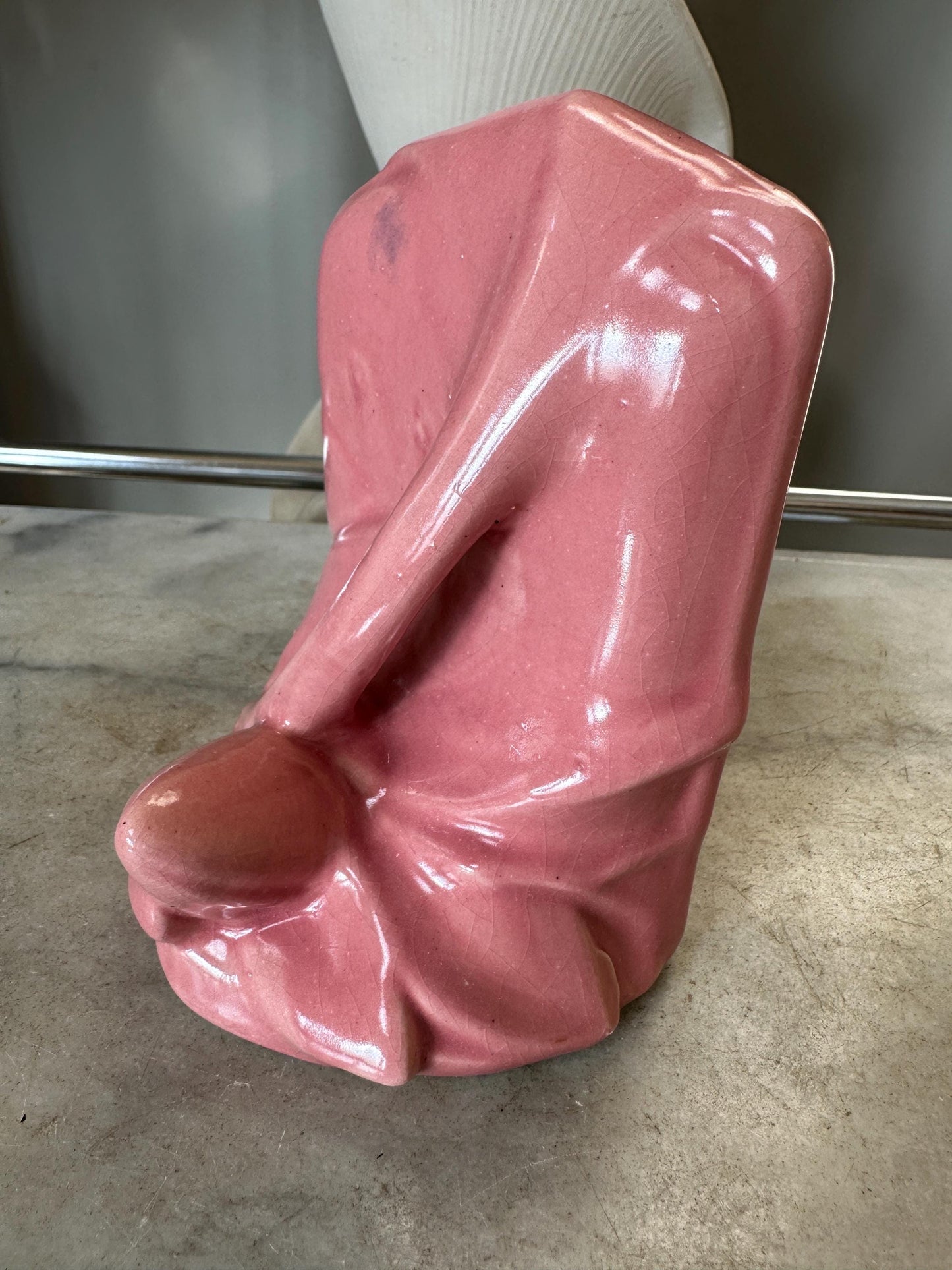 Vintage McCoy Lily Bud Bookend: Pink USA Pottery, 1950s
