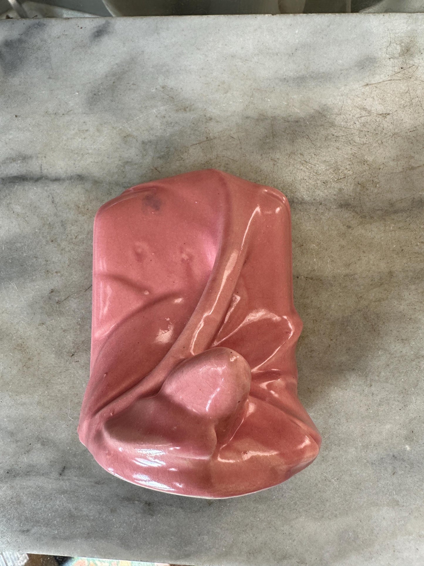Vintage McCoy Lily Bud Bookend: Pink USA Pottery, 1950s