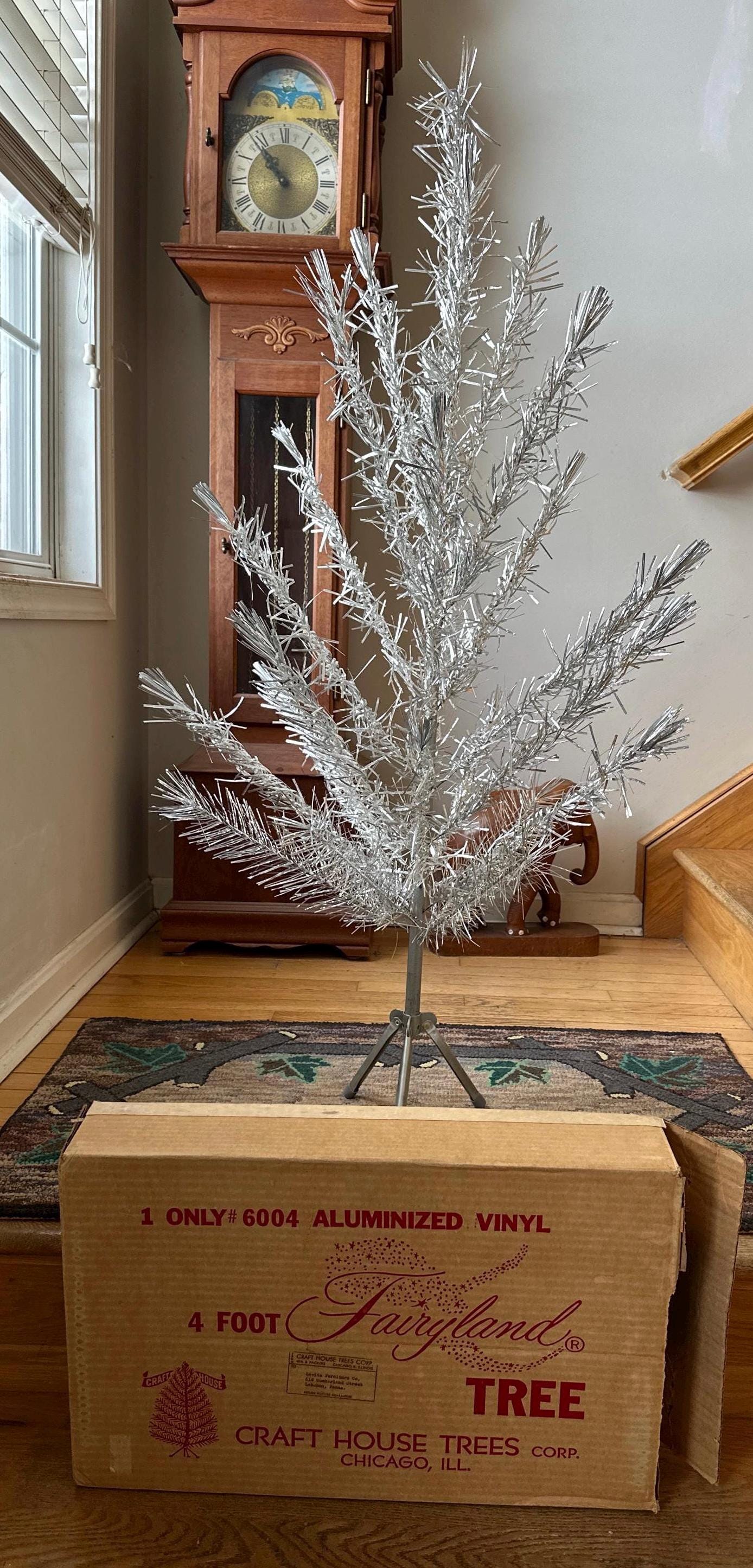Vintage 4 foot Aluminum Christmas Tree: Fairyland by Craft House, Chicago (IOB)