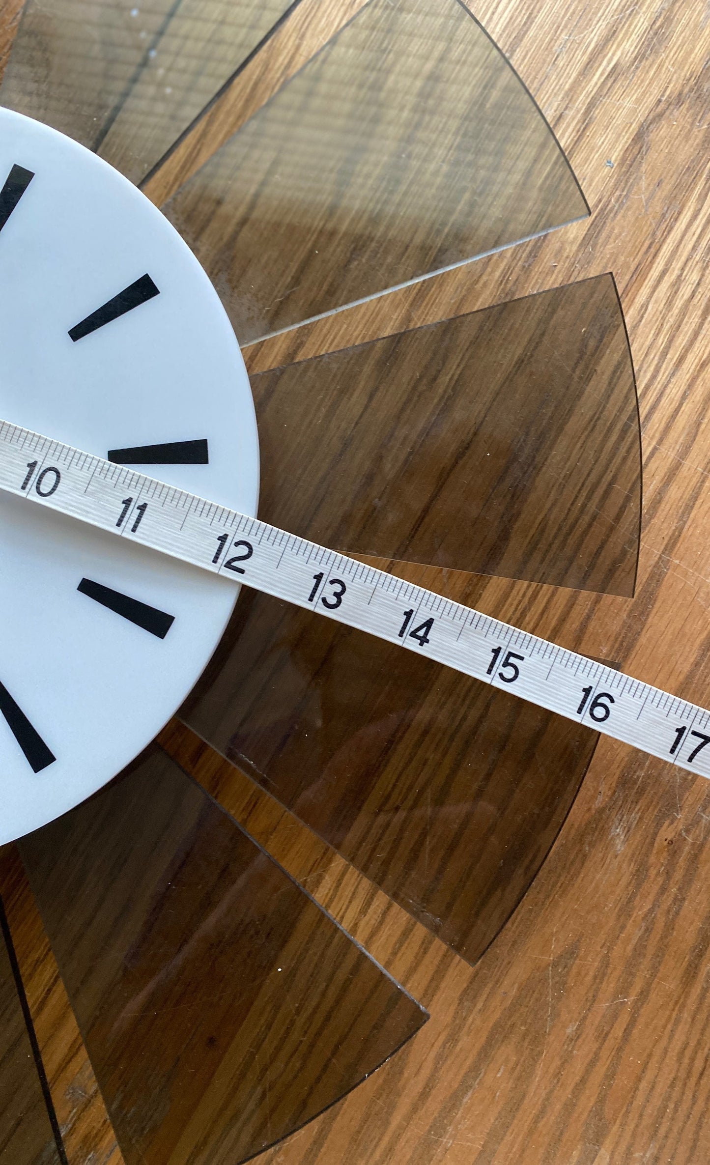 Vintage Mid Century Modern Smokey Grey Acrylic Seth Thomas Wall Clock