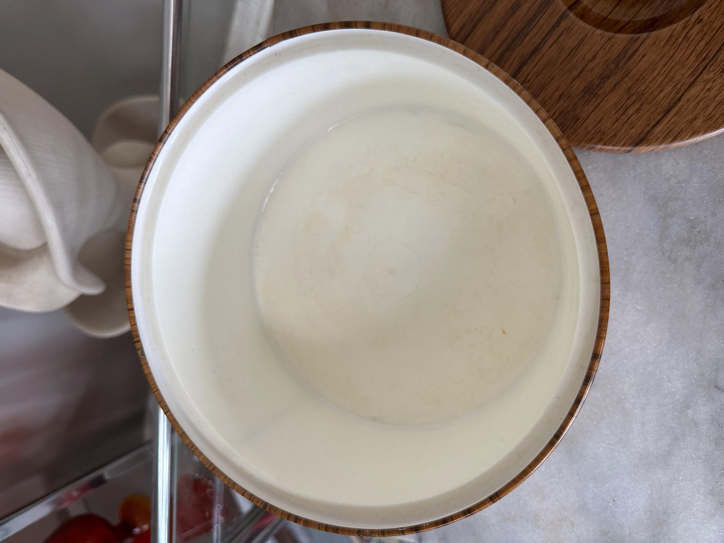 Vintage Guildcraft Wood Grain Ice Bucket: MCM Barware