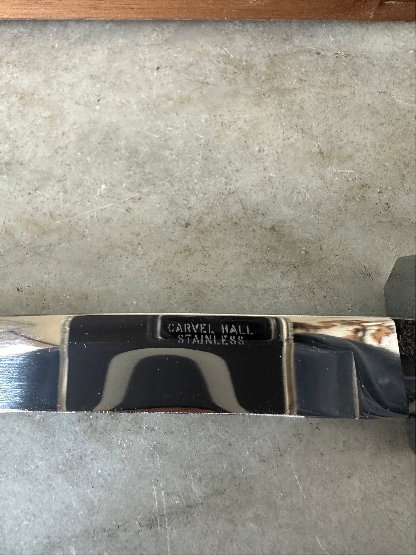 Mid Century Modern Carvel Hall Stainless Steel Carving Set with Wood Handles