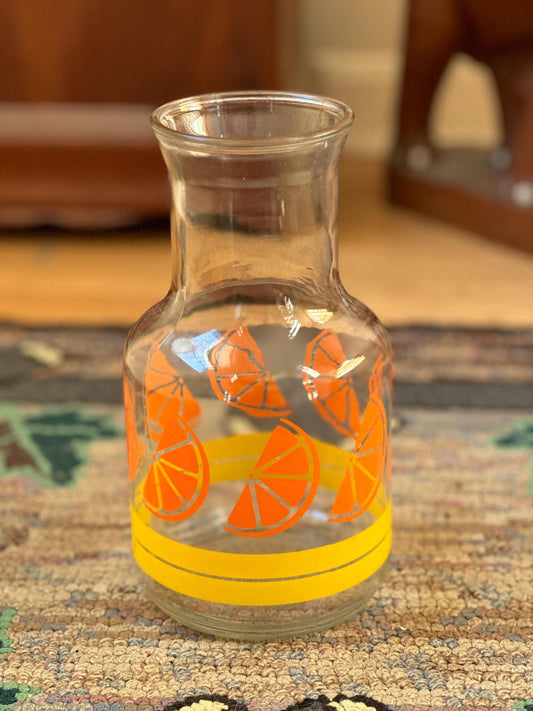 Vintage Orange Juice Glass Carafe By Libbey VGC!