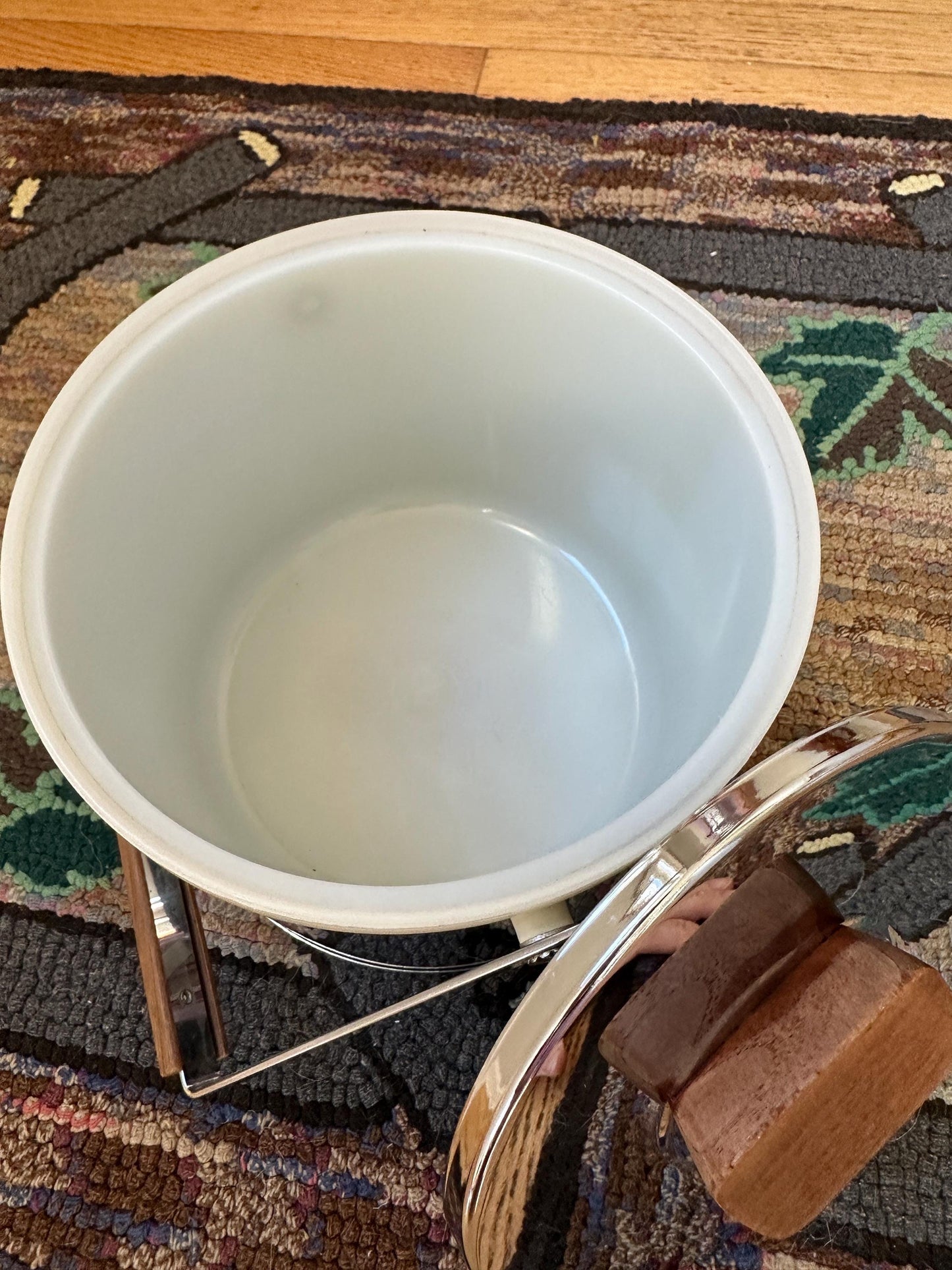 Sleek MCM Chrome and Wood Insulated Kromex Ice Bucket | Retro Barware