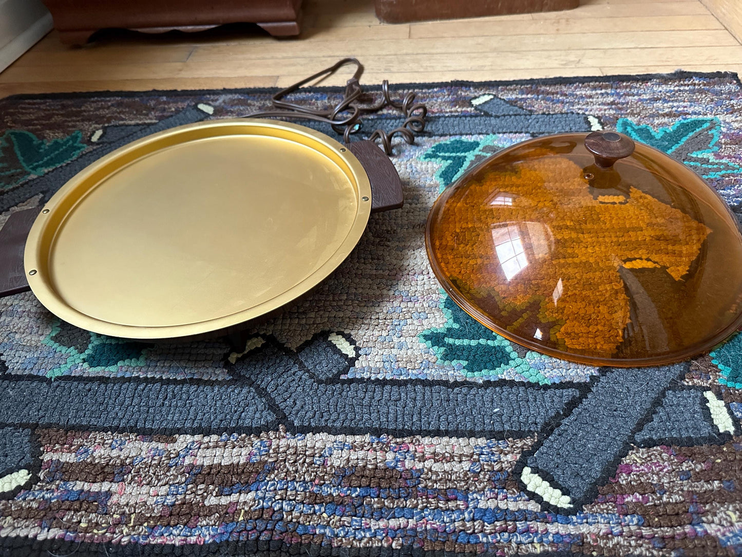 Vintage 1960s MCM Kaz Party Platter Warming Tray with Lid