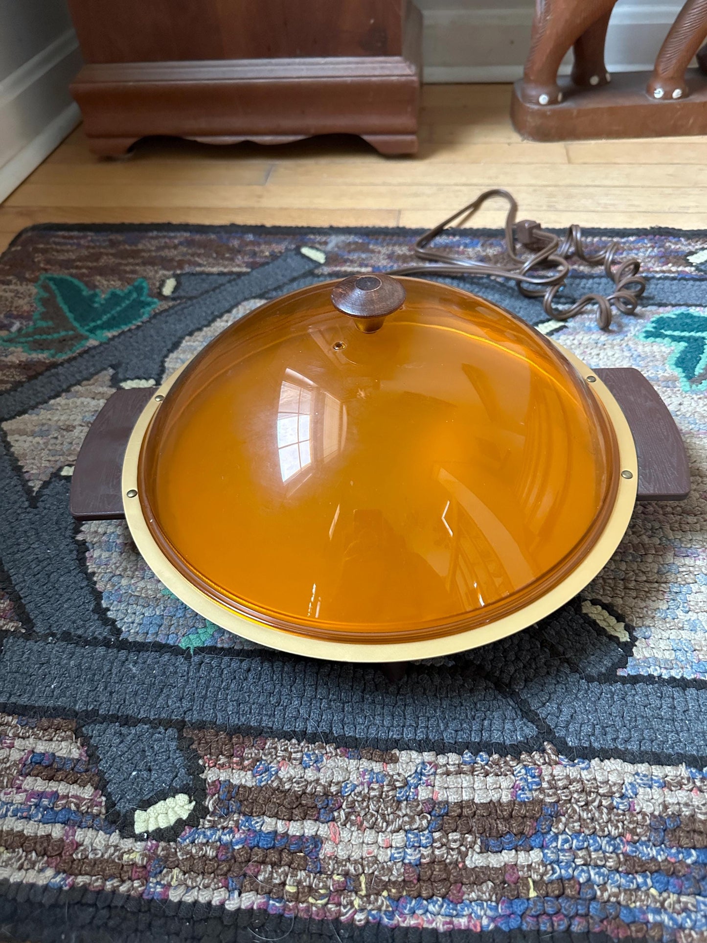 Vintage 1960s MCM Kaz Party Platter Warming Tray with Lid