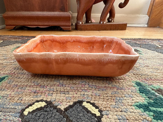 Vintage Imperial USA Orange Drip Glaze Succulent Fish | F37