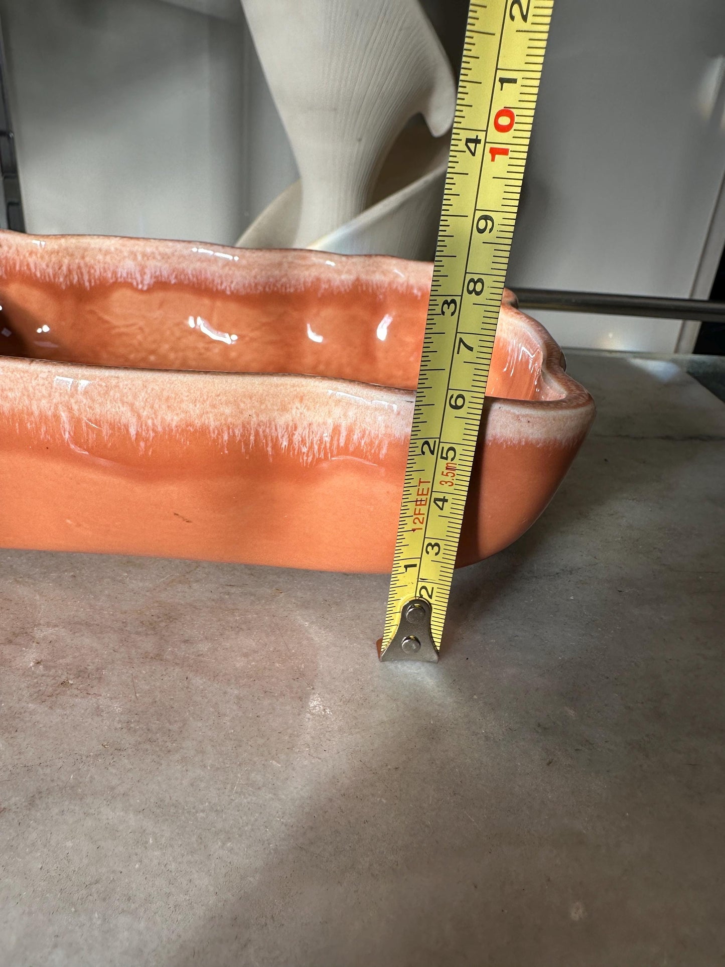 Vintage Imperial USA Orange Drip Glaze Succulent Fish | F37