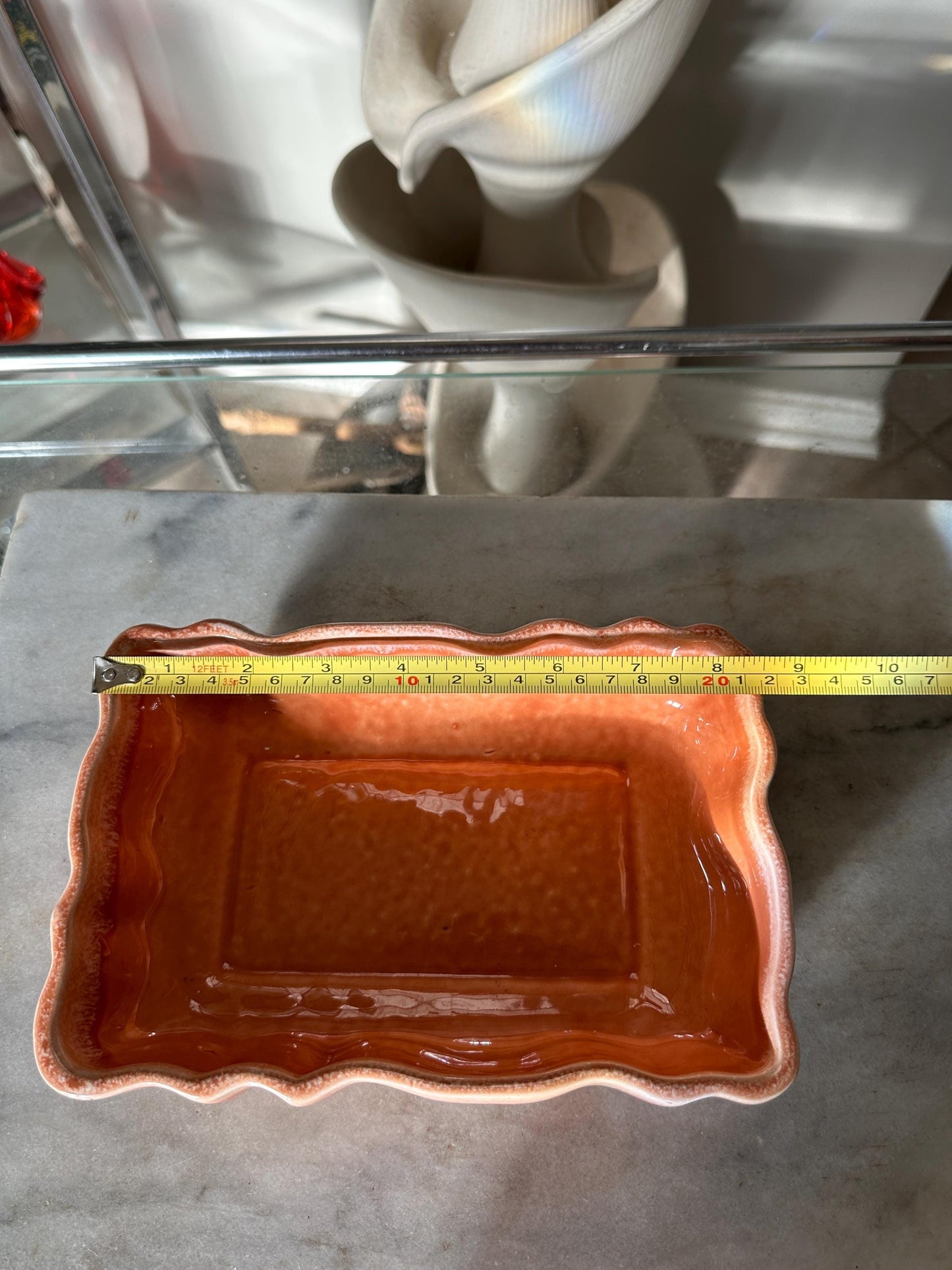 Vintage Imperial USA Orange Drip Glaze Succulent Fish | F37