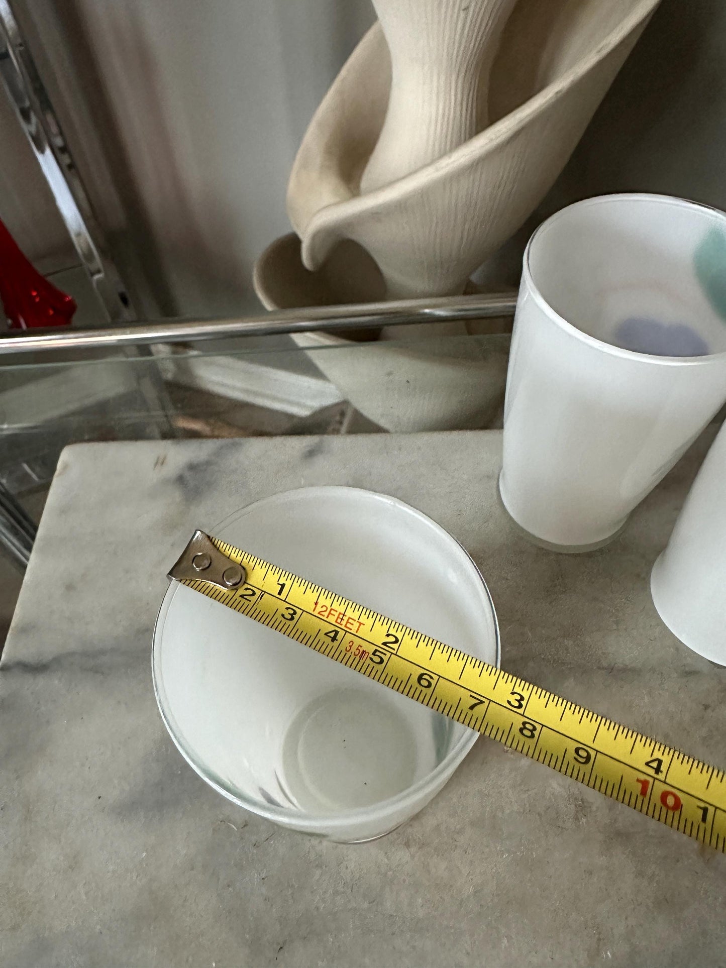 Mid Century Bartlett Collins Frosted Glasses (4) Glass Grape Design Set of 4