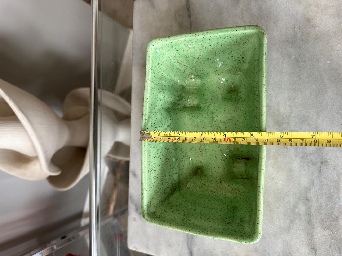 Vintage Cookson Pottery Planter: Speckled Green & Brown USA Pottery