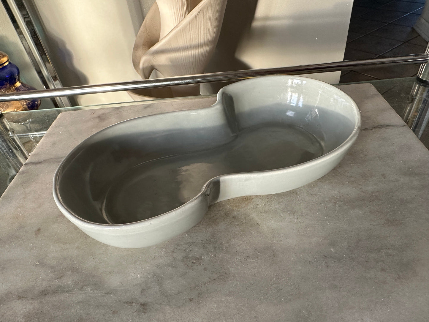 Vintage Haeger Grey Ceramic Planter: MCM Succulent Bulb Pot