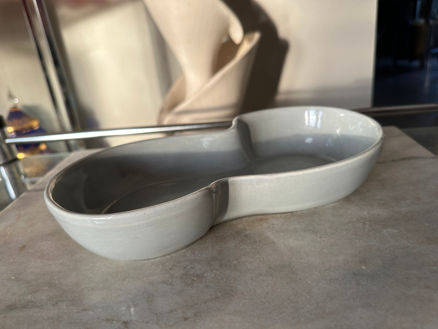 Vintage Haeger Grey Ceramic Planter: MCM Succulent Bulb Pot