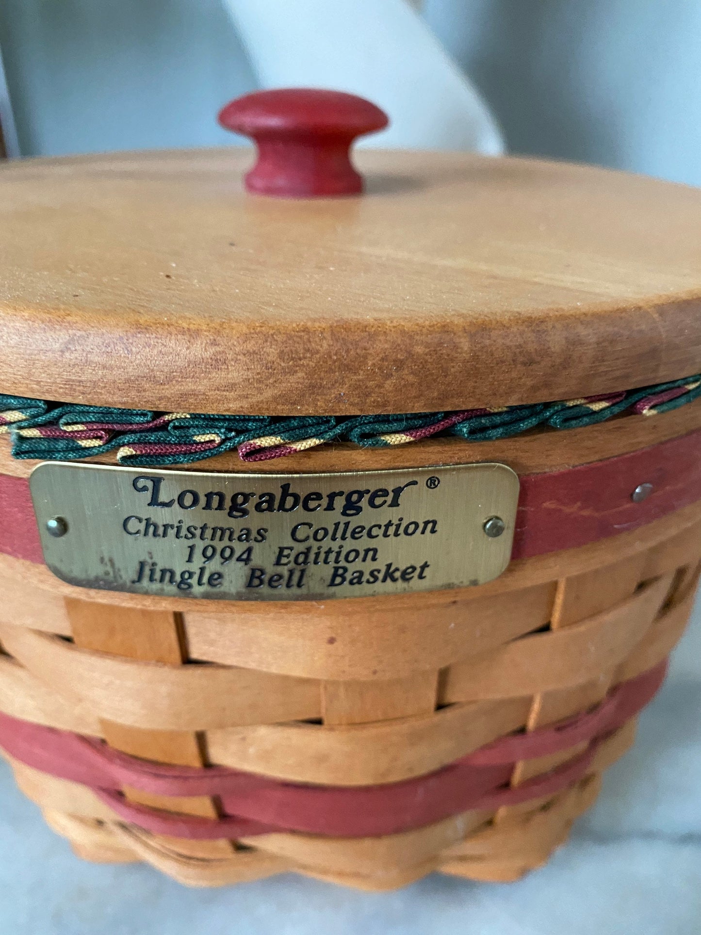 1994 Longaberger Christmas Collection Jingle Bell Basket