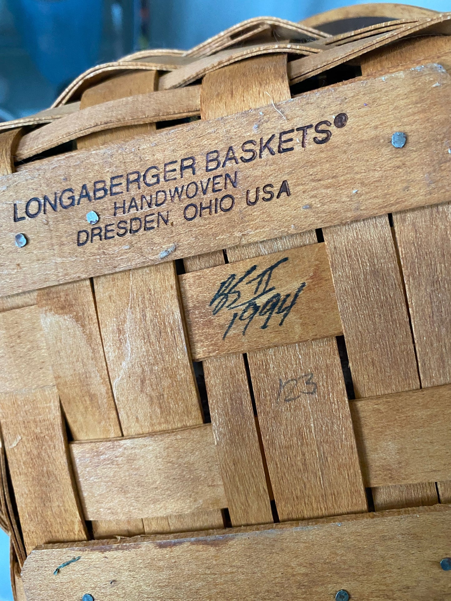 1994 Longaberger Christmas Collection Jingle Bell Basket