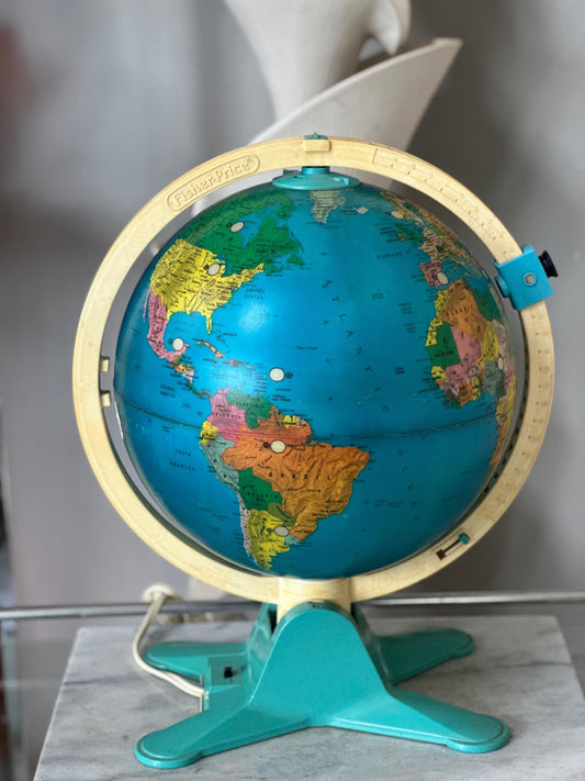1988 Fisher Price Light Up Lamp View Finder Educational Globe