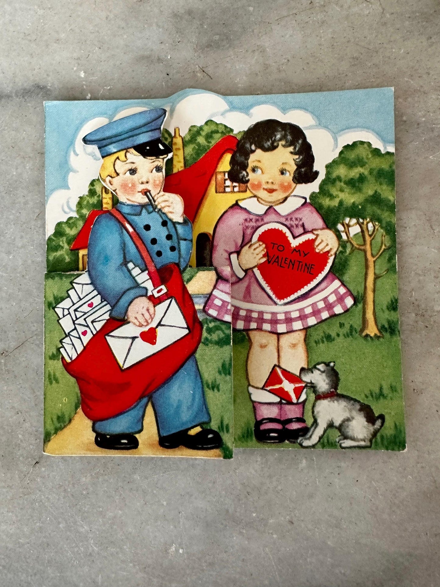 Vintage Valentine Cards Set: 1930s-40s Ephemera, Red Riding Hood & More