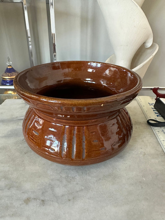 Vintage Robinson Ransbottom RRPCO Mirror Brown Glaze Cuspidor or Spittoon