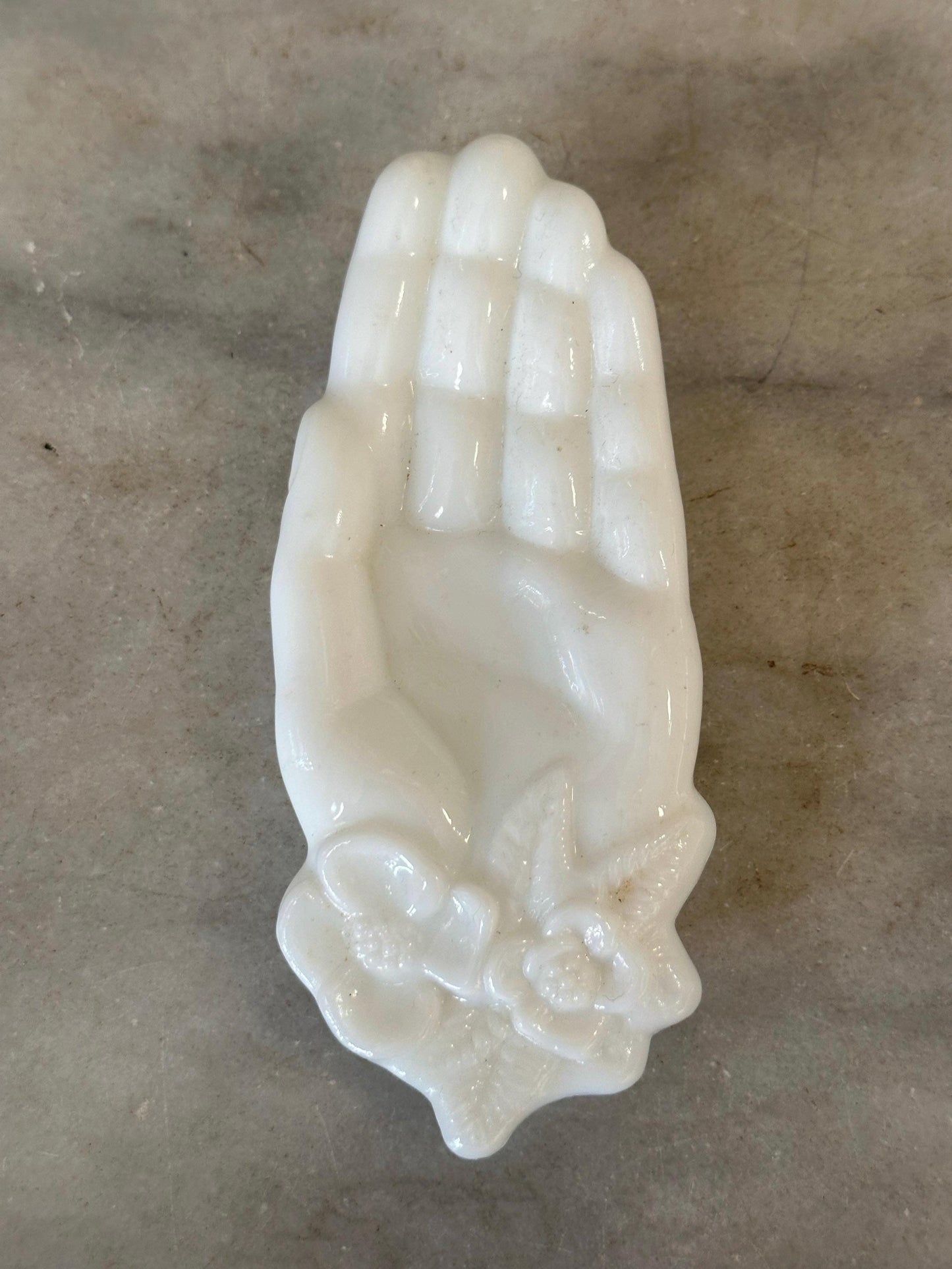 Vintage Avon Milk Glass Hand with Flowers by the Palm
