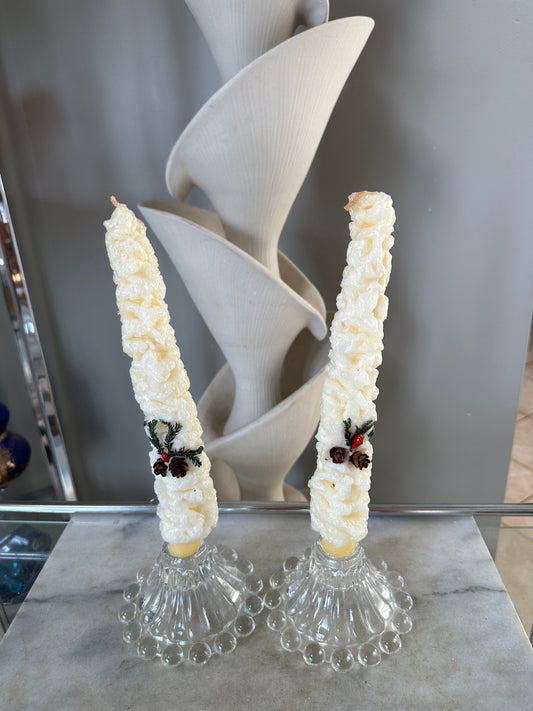 Vintage Penn Christmas Taper Candles Set - 1950s Original Box