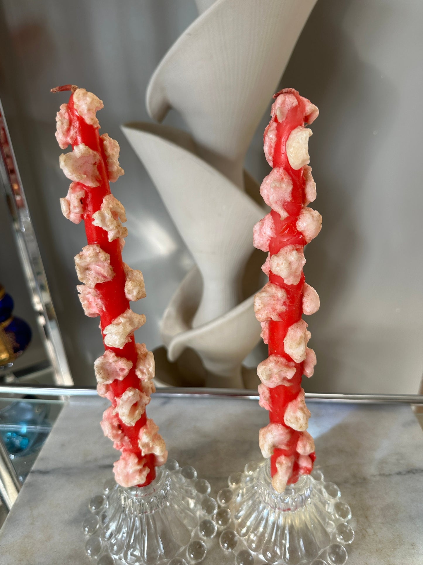 Vintage Penn Wax Christmas Candles: Red Taper Set in Original Box