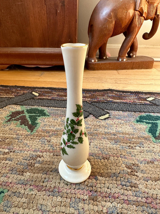 Vintage Lenox Holiday Bud Vase 7+ inches,  Vintage Christmas Decor