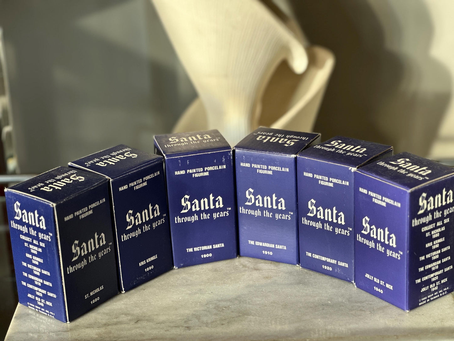 Vintage Santa Figurines Set: RSVP International, 1880-1940, Boxed