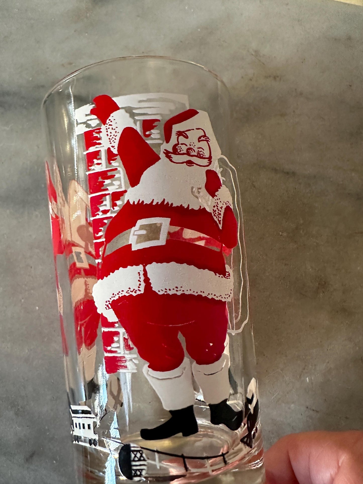 Vintage Santa Peanut Butter Glass: 1950s Christmas Collectible