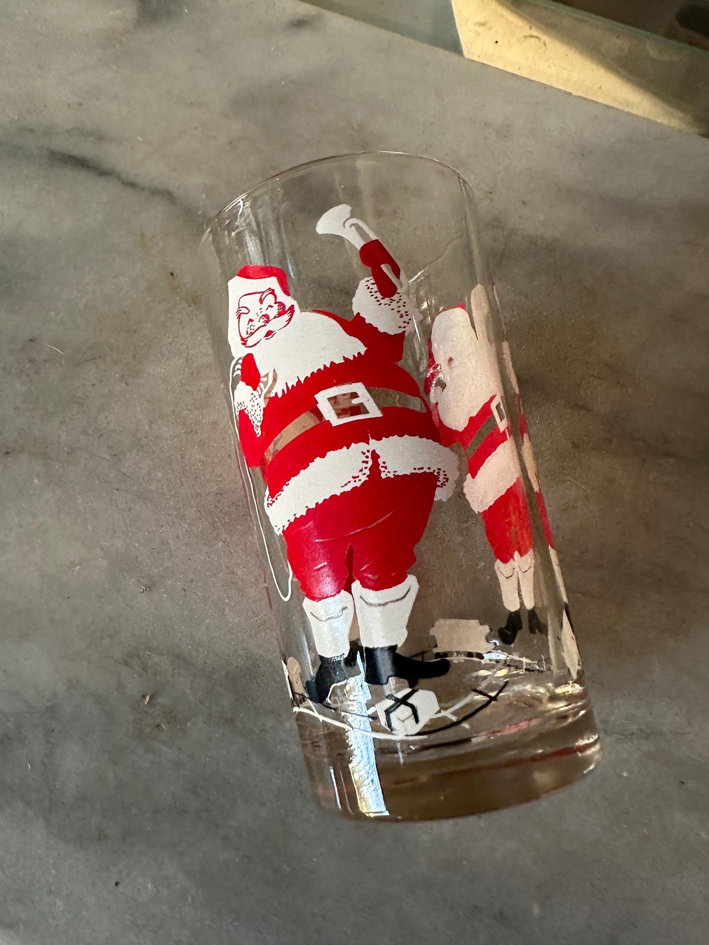 Vintage Santa Peanut Butter Glass: 1950s Christmas Collectible