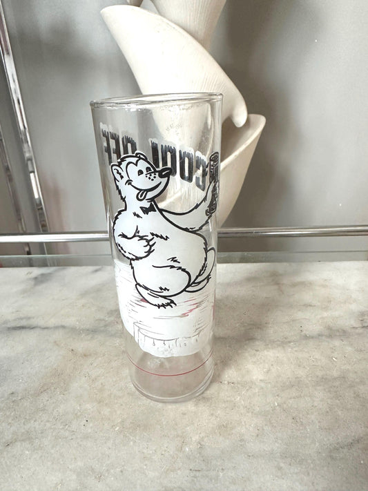 Vintage Richardson Root Beer Glass- "Cool Off Richardson Freeze" with Bear Logo/ Advertising Collectible Glass- Tall Slender Drinking Glass
