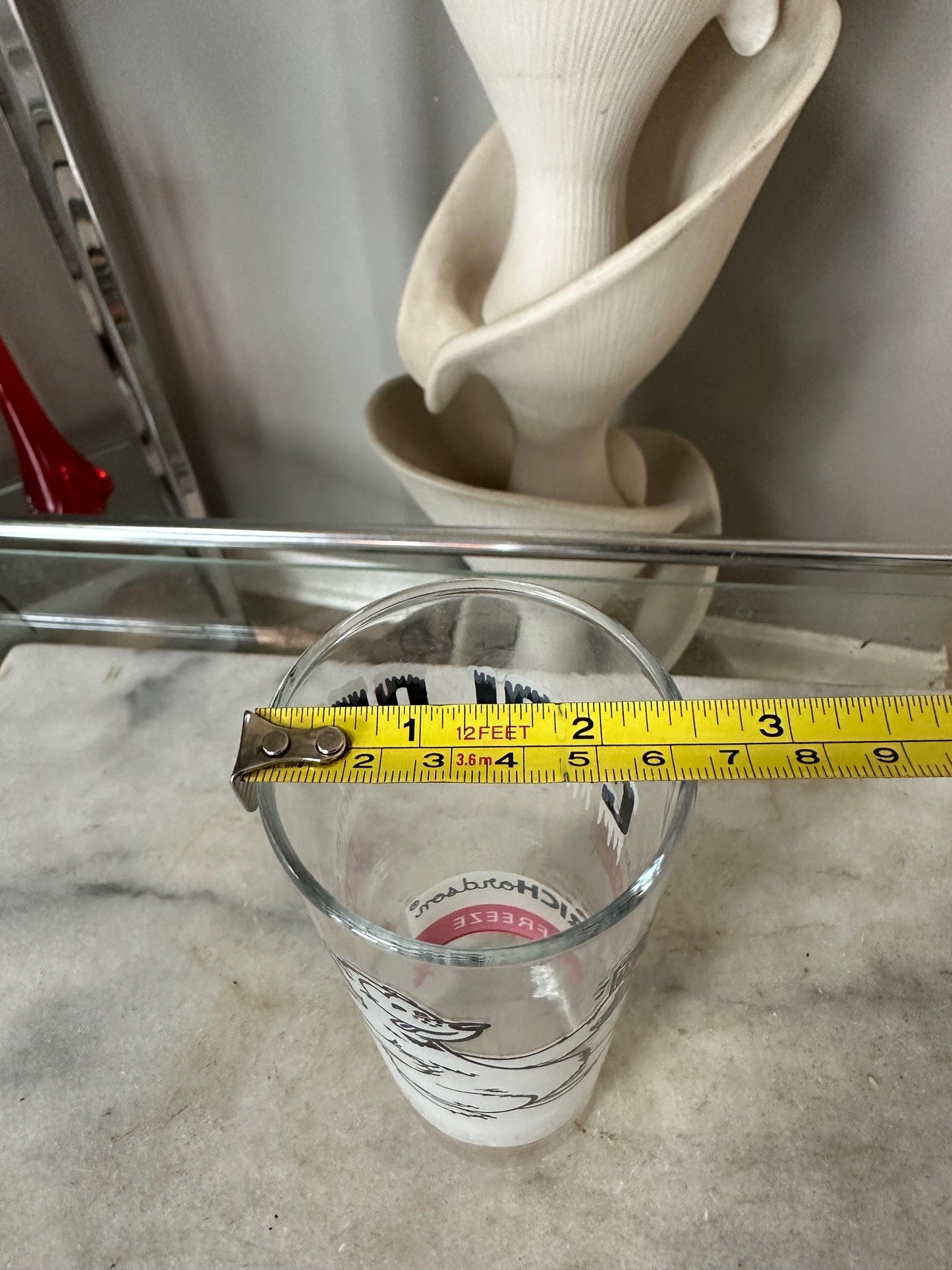 Vintage Richardson Root Beer Glass- "Cool Off Richardson Freeze" with Bear Logo/ Advertising Collectible Glass- Tall Slender Drinking Glass