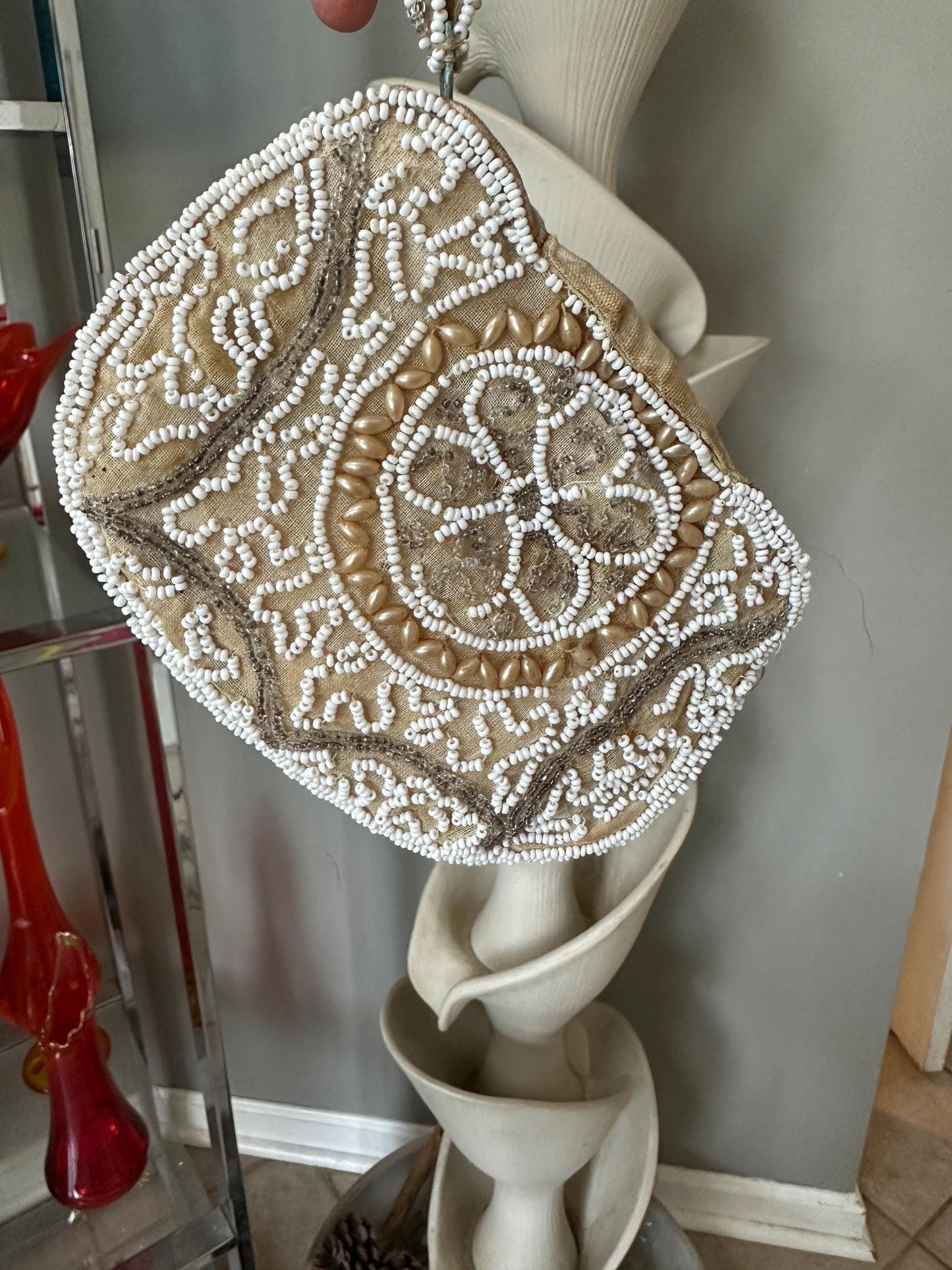 Antique Gatsby Era Beaded Belt Clutch Bag