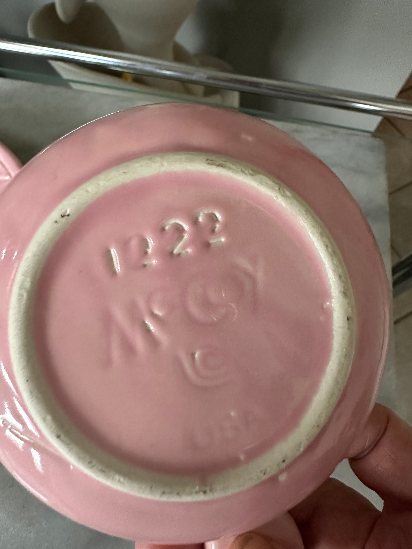 Rare Numbered McCoy Child's Bunny Plate with Bowl. Pink. Numbers/ 1221 & 1222.