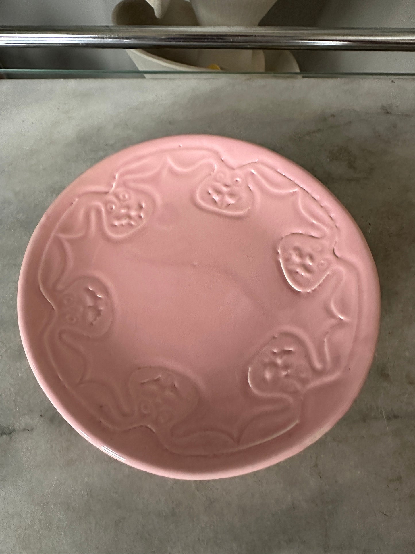 Rare Numbered McCoy Child's Bunny Plate with Bowl. Pink. Numbers/ 1221 & 1222.