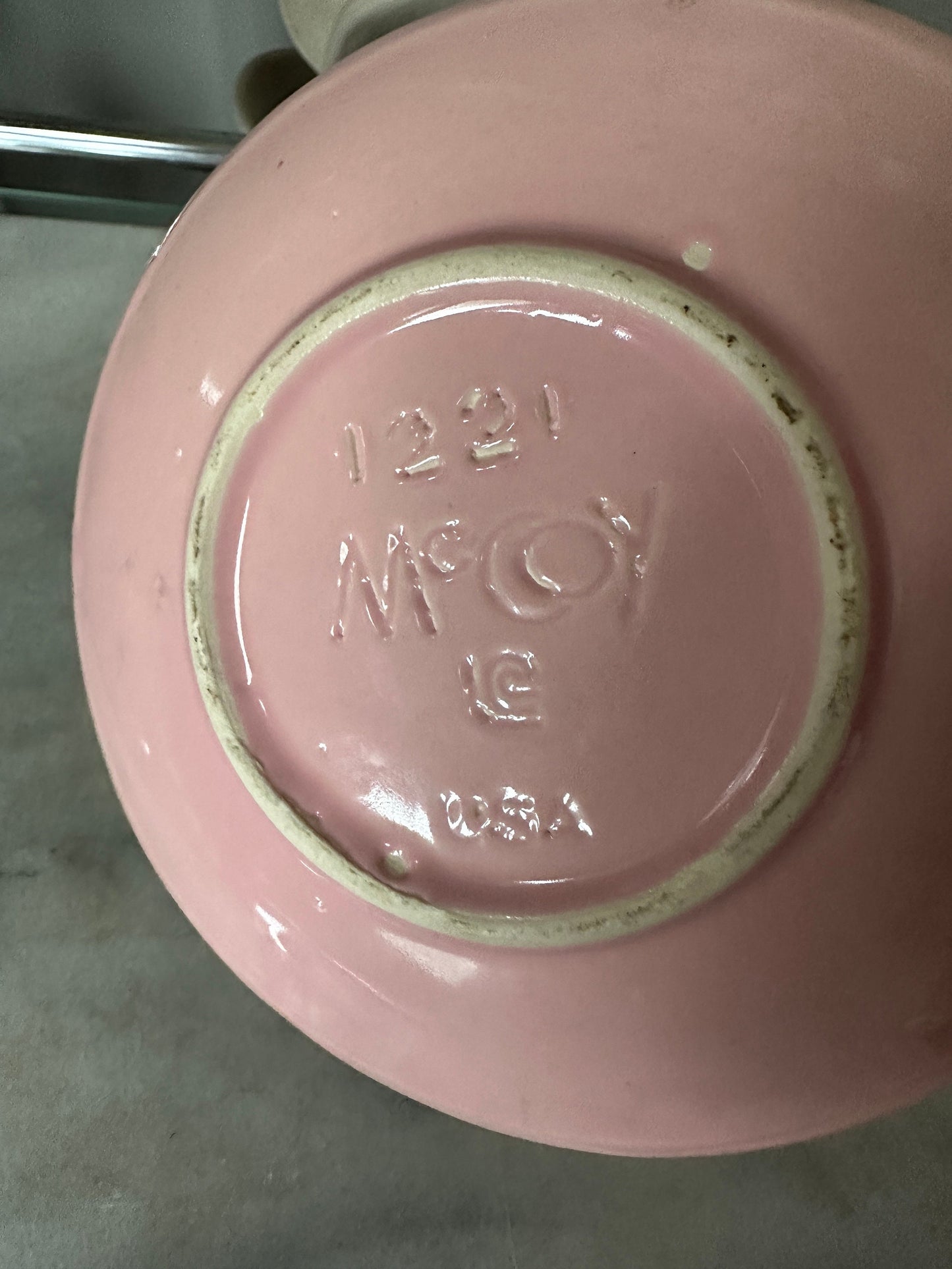 Rare Numbered McCoy Child's Bunny Plate with Bowl. Pink. Numbers/ 1221 & 1222.