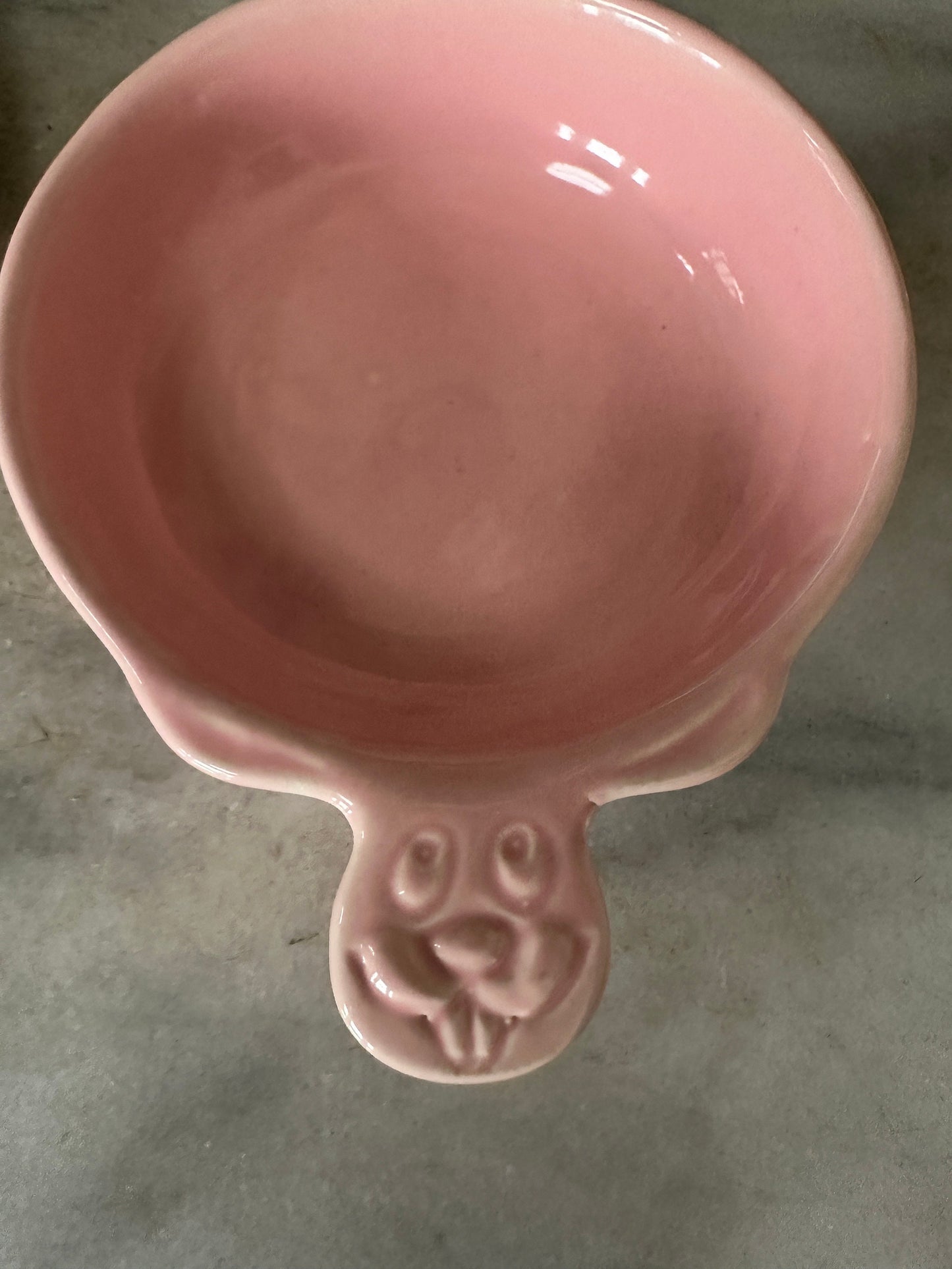Rare Numbered McCoy Child's Bunny Plate with Bowl. Pink. Numbers/ 1221 & 1222.