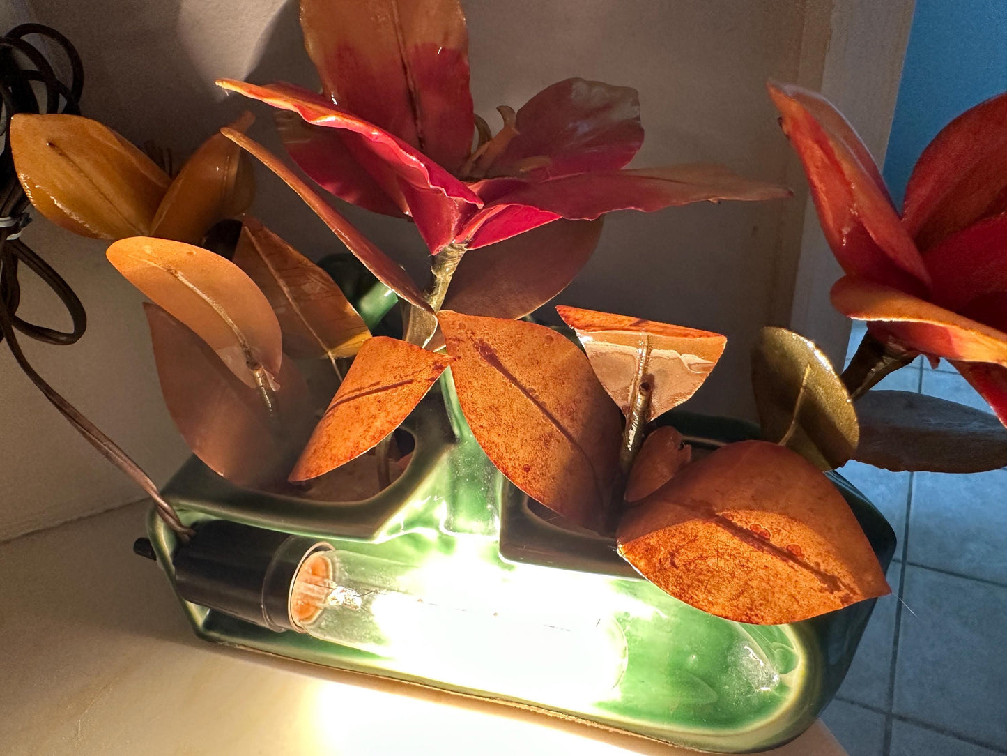 MCM Phil Mar Green Deer TV Lamp Planter: 1950s Mid-Century Modern