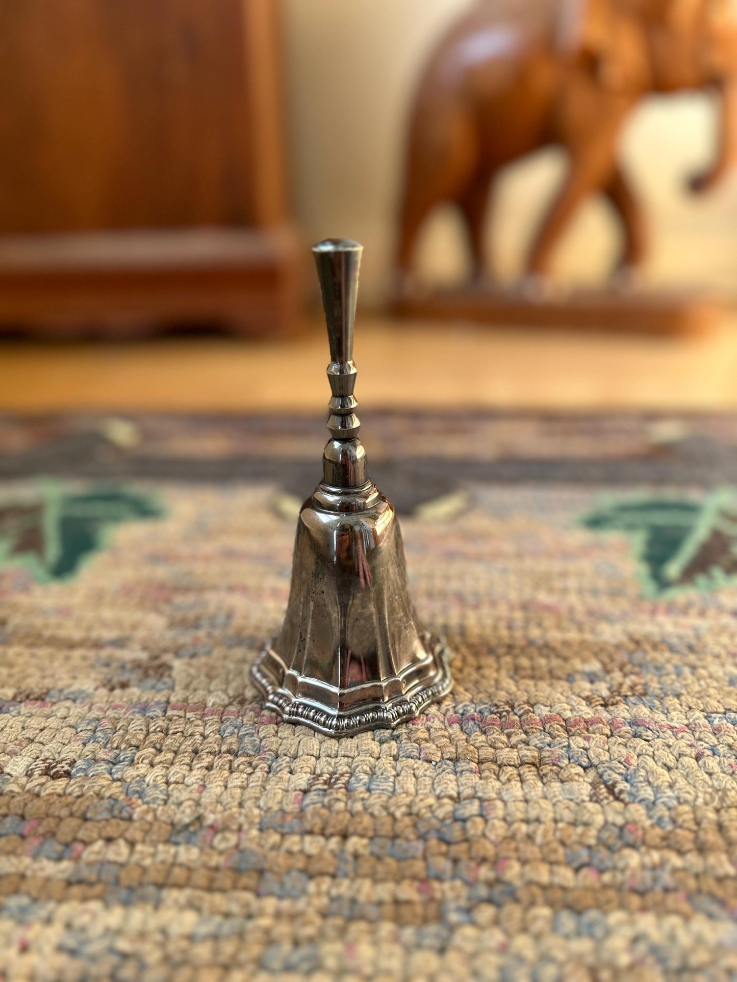 Vintage Silver Plate Bell | Ornate Silver Bell