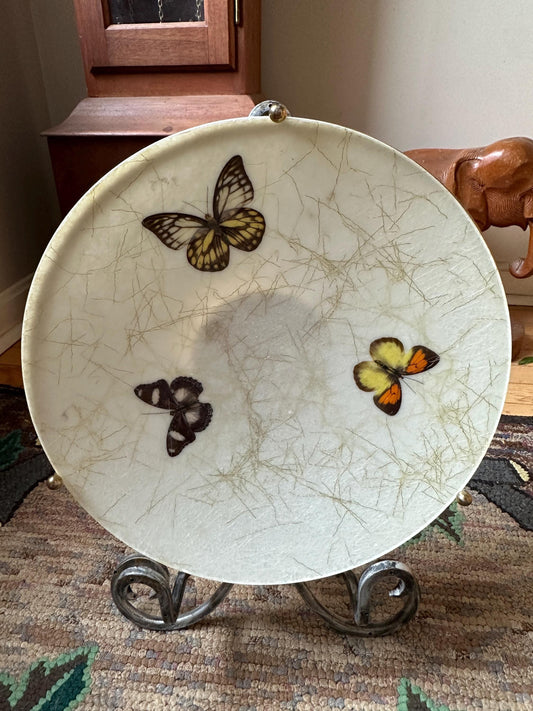 Vintage Kimball Vesta Butterfly Bowl: 1960s Fiberglass MCM Decor