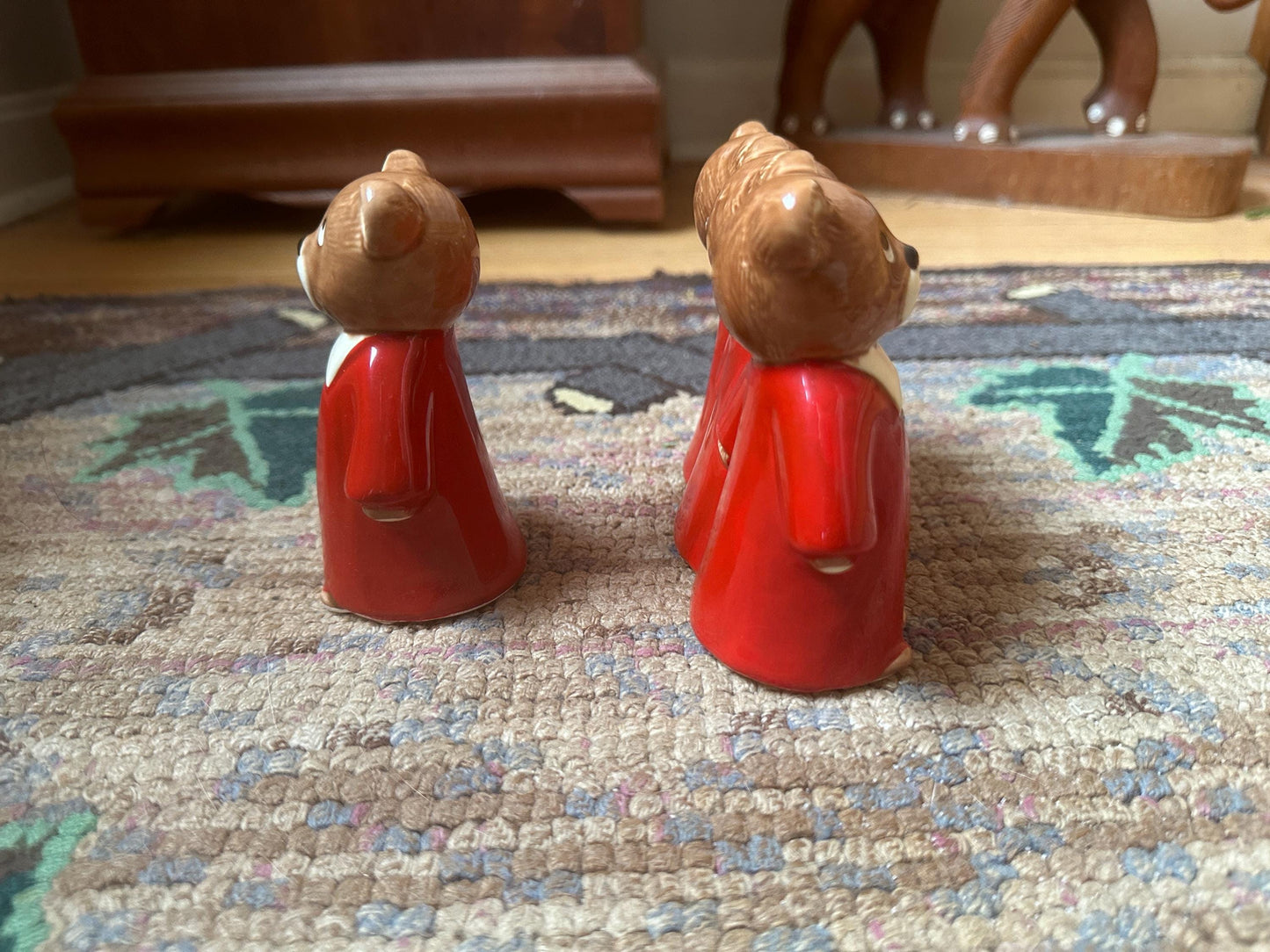 Vintage 1983 Dept 56 Christmas Choir Bear Figurines - Lynda Sylvester Design, Xmas Kitsch