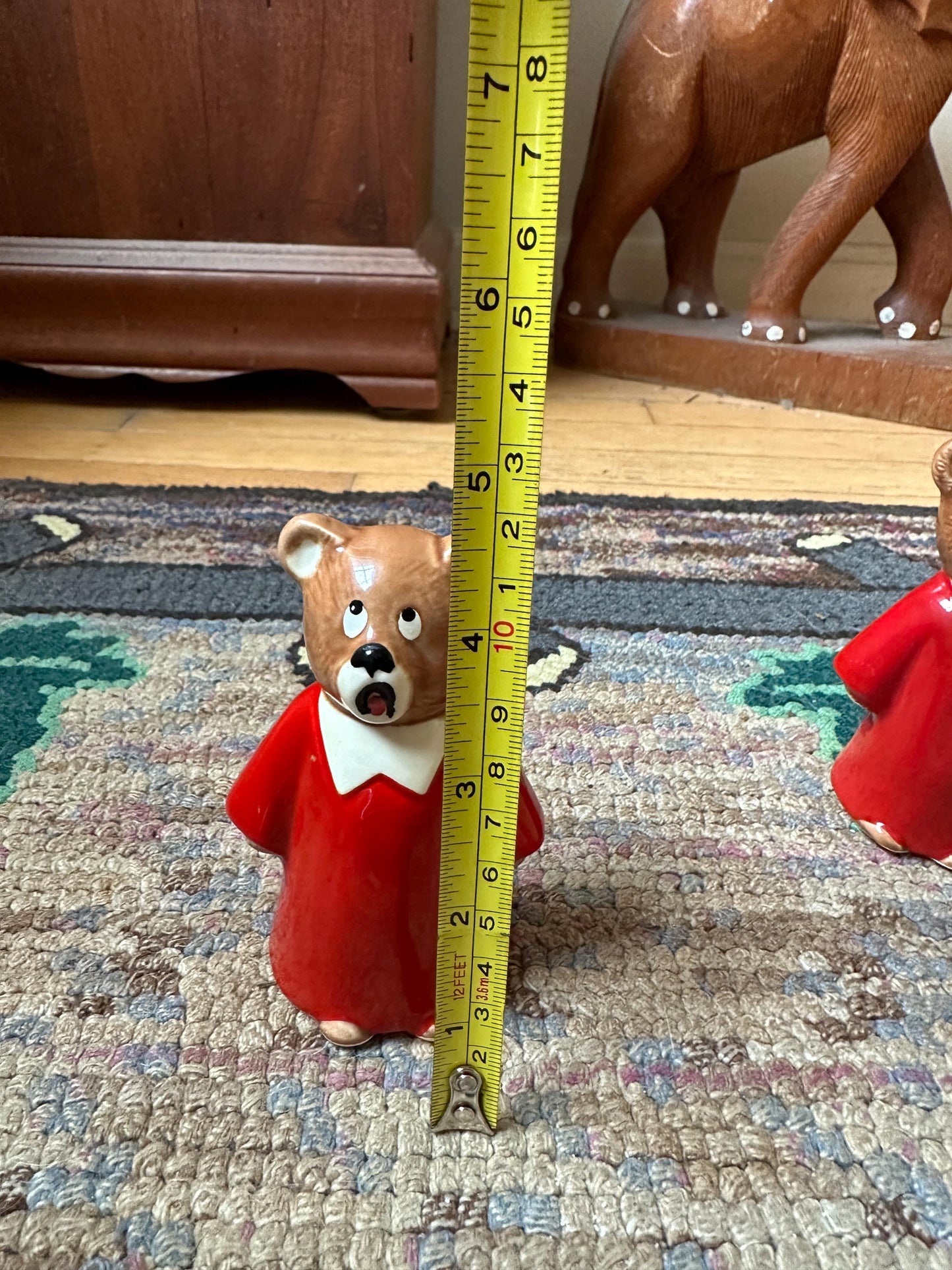 Vintage 1983 Dept 56 Christmas Choir Bear Figurines - Lynda Sylvester Design, Xmas Kitsch