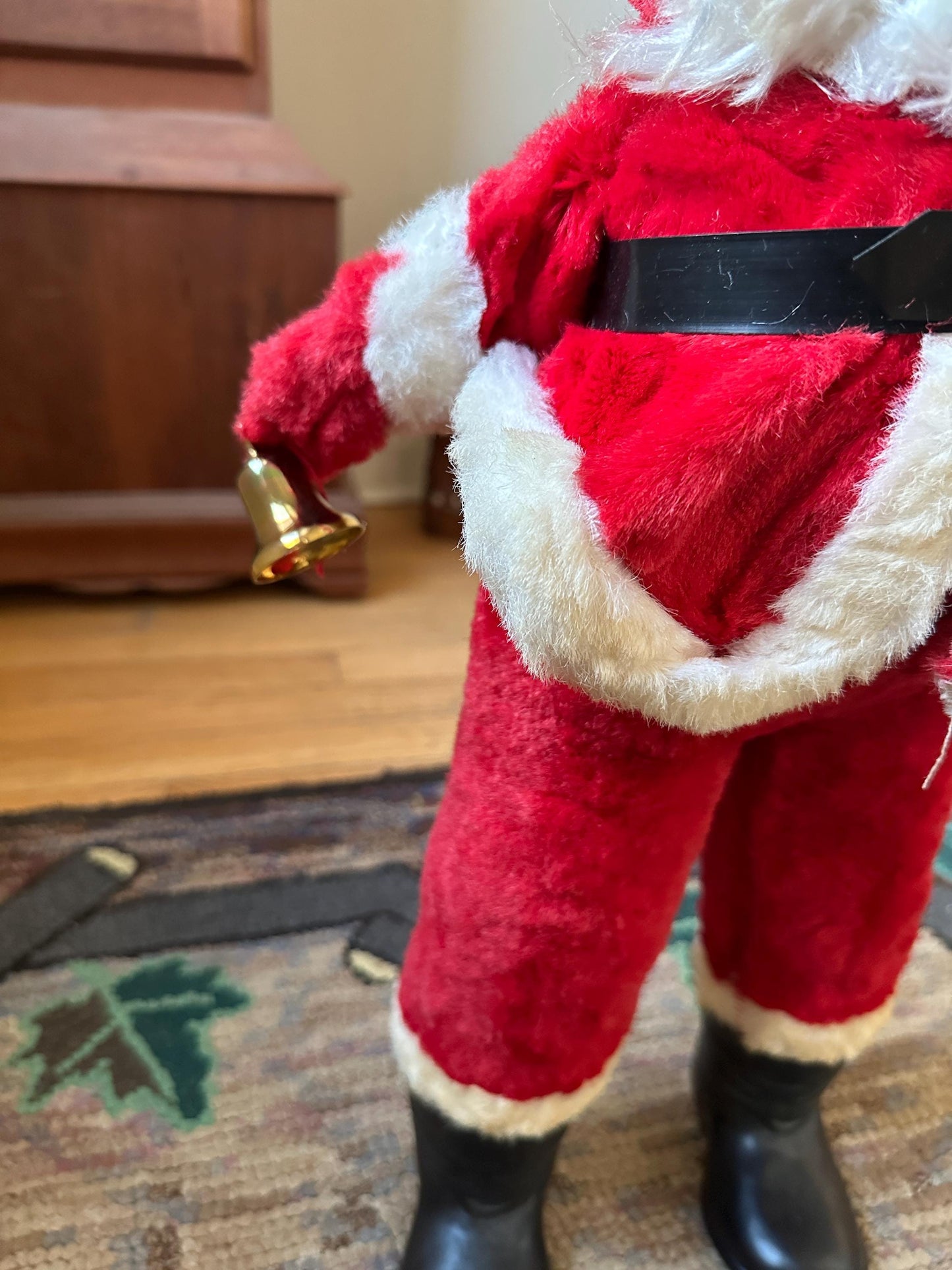 Vintage Rushton Style Santa Doll: MCM Rubber Face, Long Legs, 21”