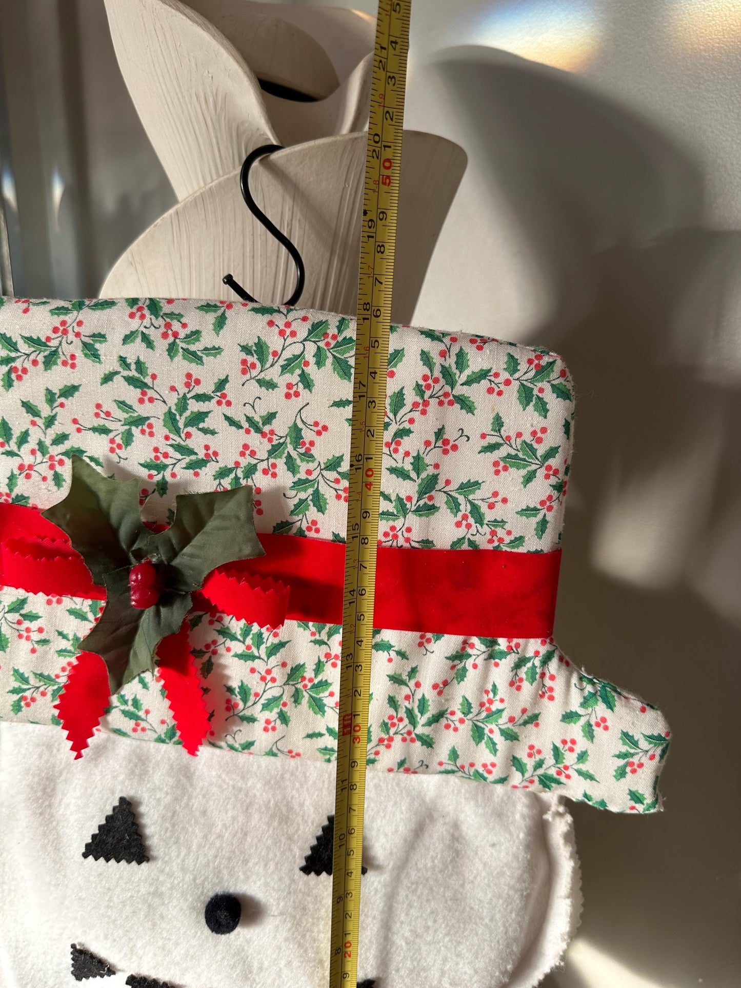 Vintage Hand-crafted Snowman Wall Hangjng | Kitschy Christmas | Retro Snowman